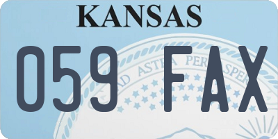 KS license plate 059FAX