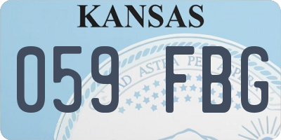 KS license plate 059FBG