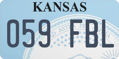 KS license plate 059FBL