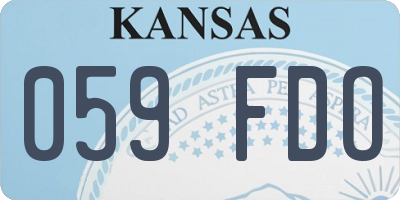 KS license plate 059FDO