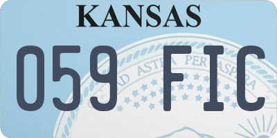 KS license plate 059FIC