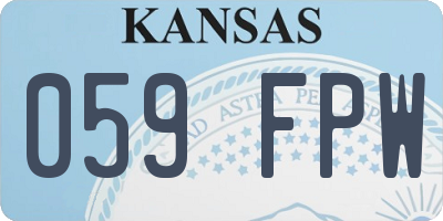 KS license plate 059FPW