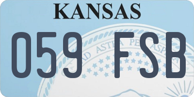 KS license plate 059FSB