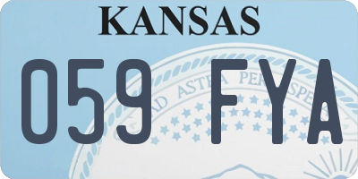 KS license plate 059FYA