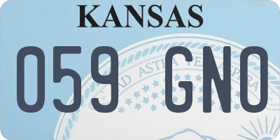 KS license plate 059GNO