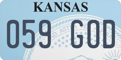 KS license plate 059GOD