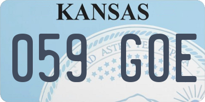 KS license plate 059GOE