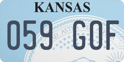 KS license plate 059GOF