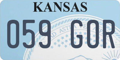 KS license plate 059GOR