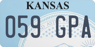 KS license plate 059GPA