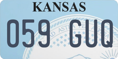 KS license plate 059GUQ