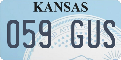 KS license plate 059GUS