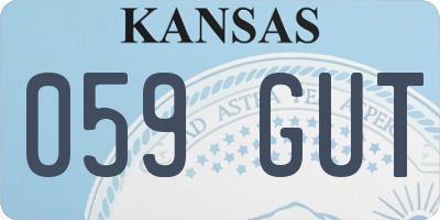 KS license plate 059GUT