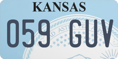 KS license plate 059GUV