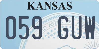 KS license plate 059GUW