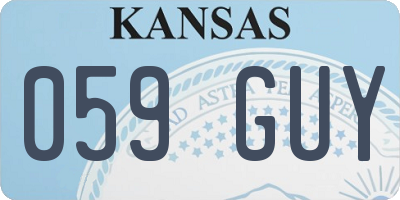 KS license plate 059GUY