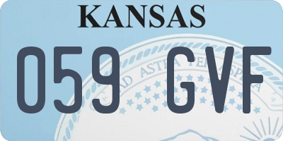 KS license plate 059GVF
