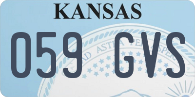 KS license plate 059GVS