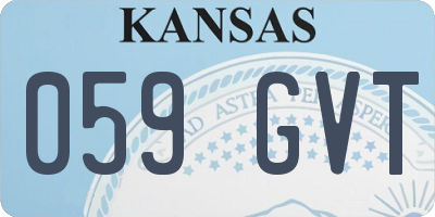 KS license plate 059GVT