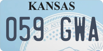 KS license plate 059GWA
