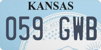 KS license plate 059GWB