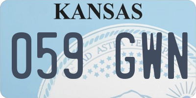 KS license plate 059GWN