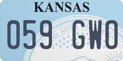 KS license plate 059GWO