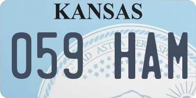 KS license plate 059HAM