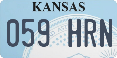 KS license plate 059HRN