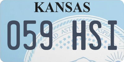 KS license plate 059HSI