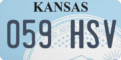 KS license plate 059HSV