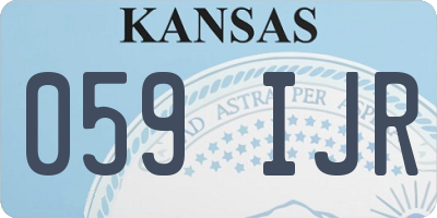 KS license plate 059IJR