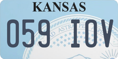 KS license plate 059IOV