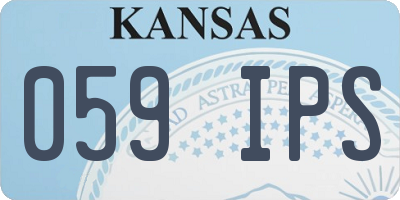 KS license plate 059IPS
