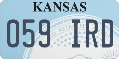 KS license plate 059IRD
