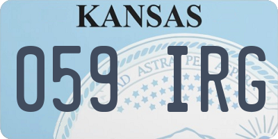 KS license plate 059IRG