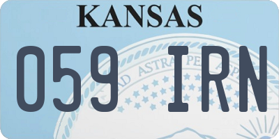 KS license plate 059IRN