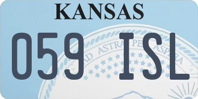 KS license plate 059ISL