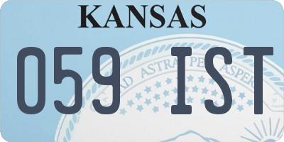 KS license plate 059IST