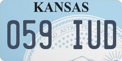 KS license plate 059IUD