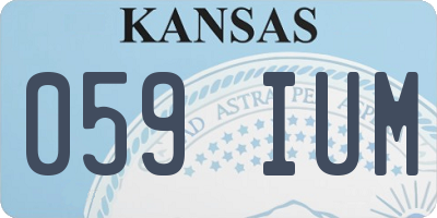 KS license plate 059IUM