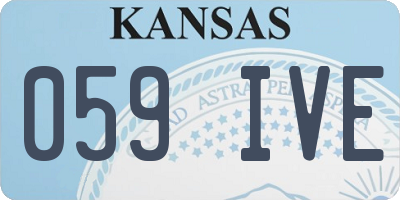 KS license plate 059IVE