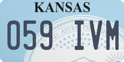 KS license plate 059IVM