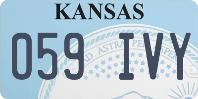 KS license plate 059IVY