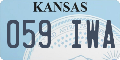 KS license plate 059IWA