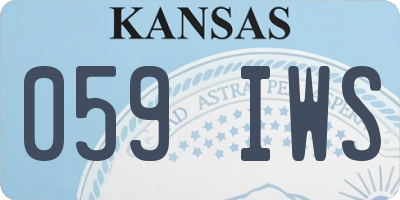 KS license plate 059IWS