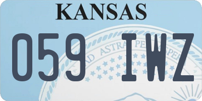 KS license plate 059IWZ