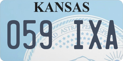 KS license plate 059IXA