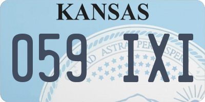 KS license plate 059IXI