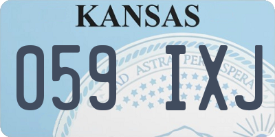 KS license plate 059IXJ